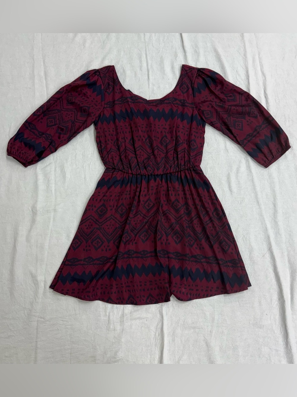 Sequin Hearts Burgundy and Navy Mini Dress